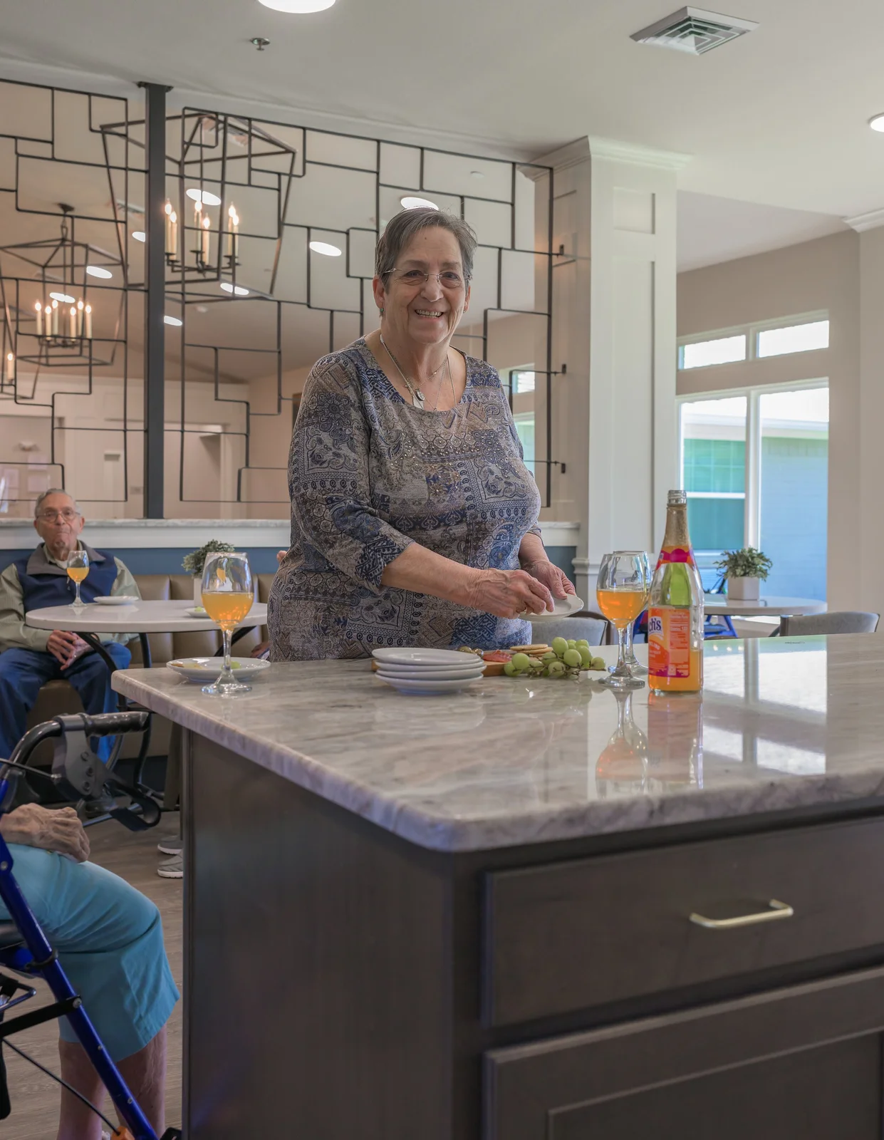 Resident Smiling at Bar