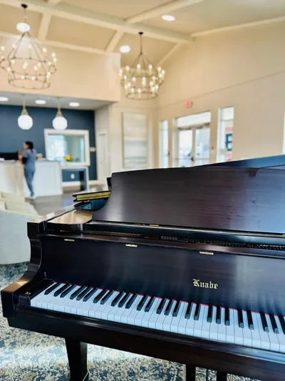 Music room with grand piano