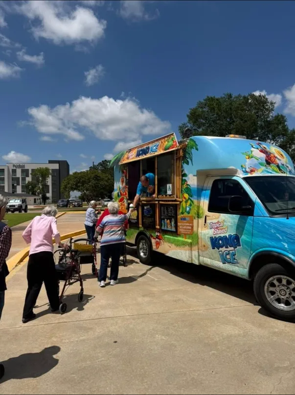 Residents at the Kona Ice Truck